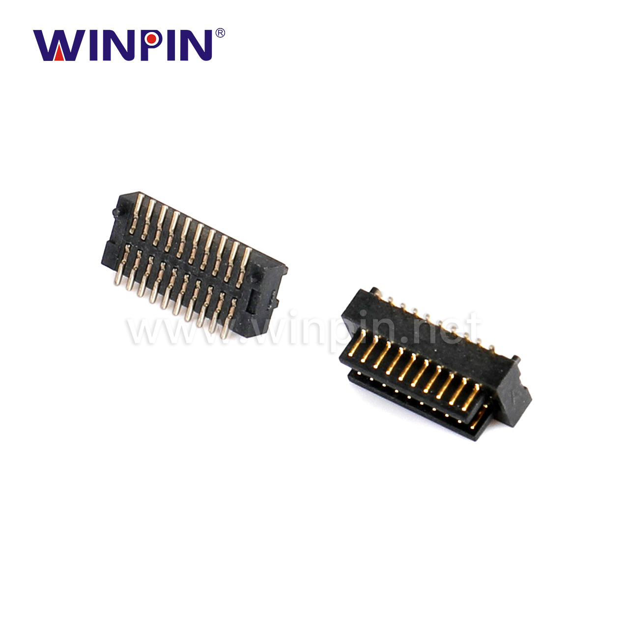 0.8MM，板对板公头，H=1.0mm，双排SMT，2*10PIN,BTC02M040-
